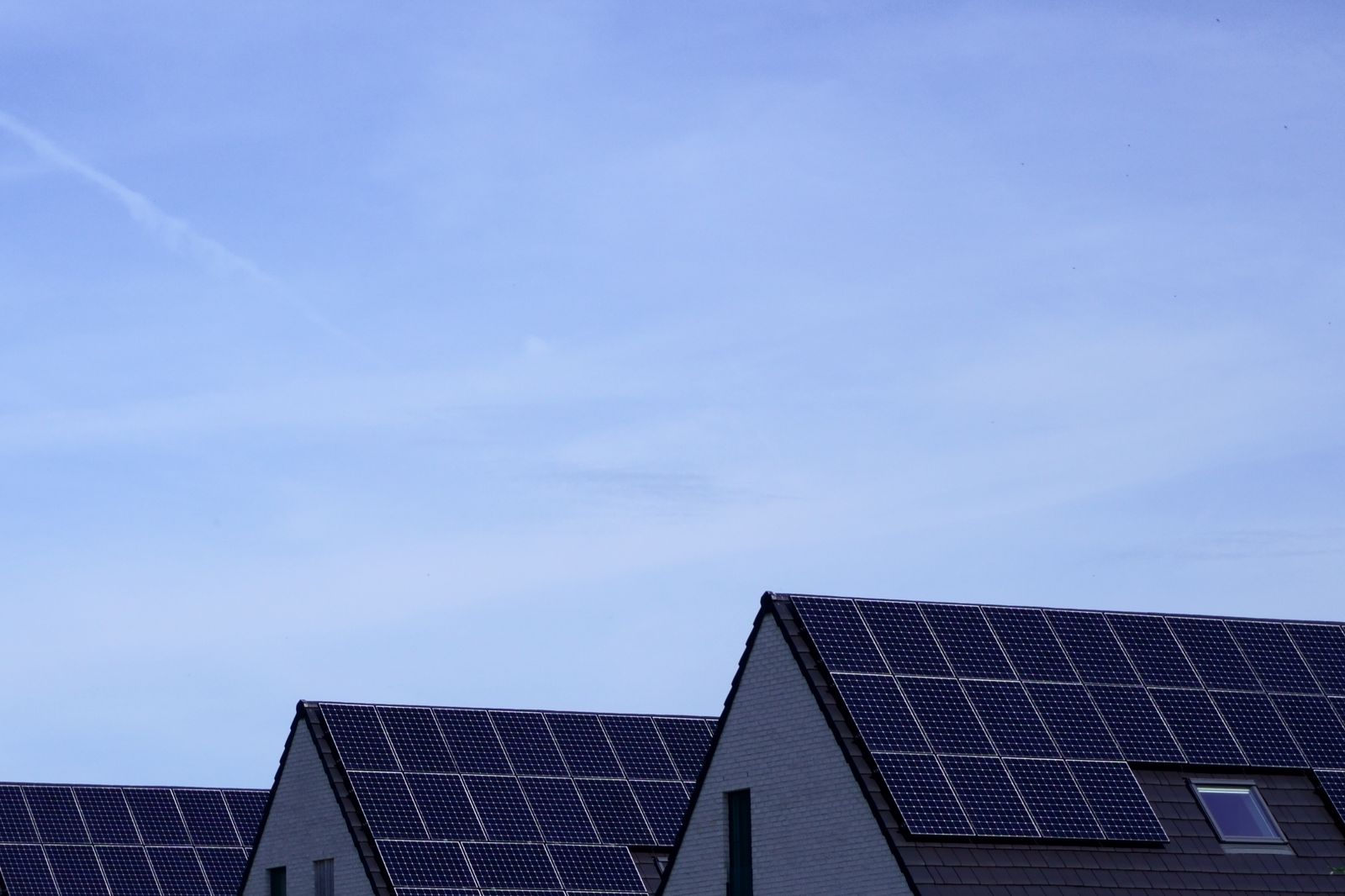 Woningen met zonnepanelen op het dak
